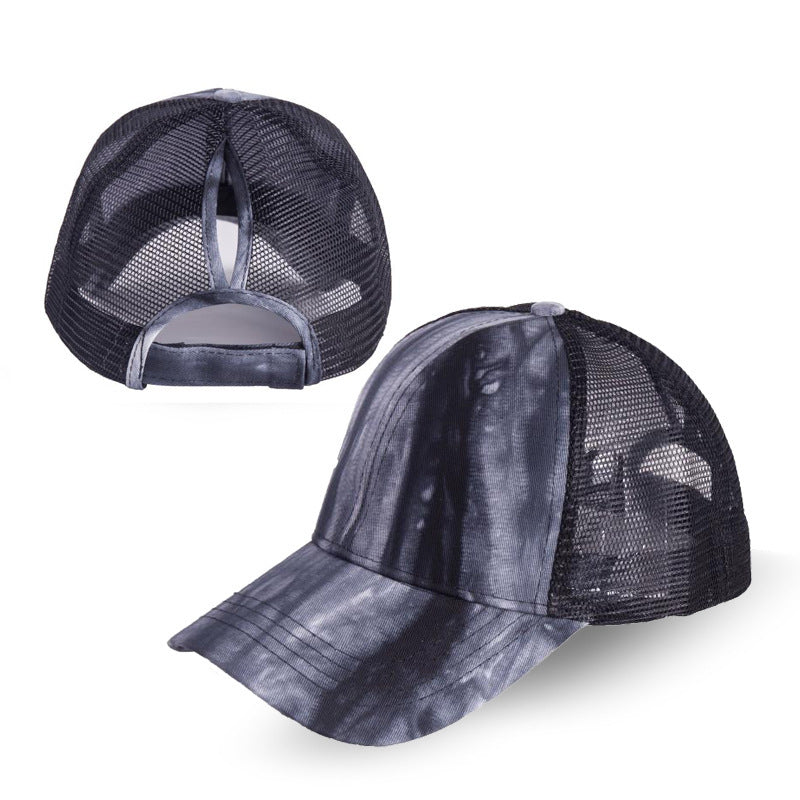 Wholesale Acid Wash Ponytail Solid Color Baseball Cap